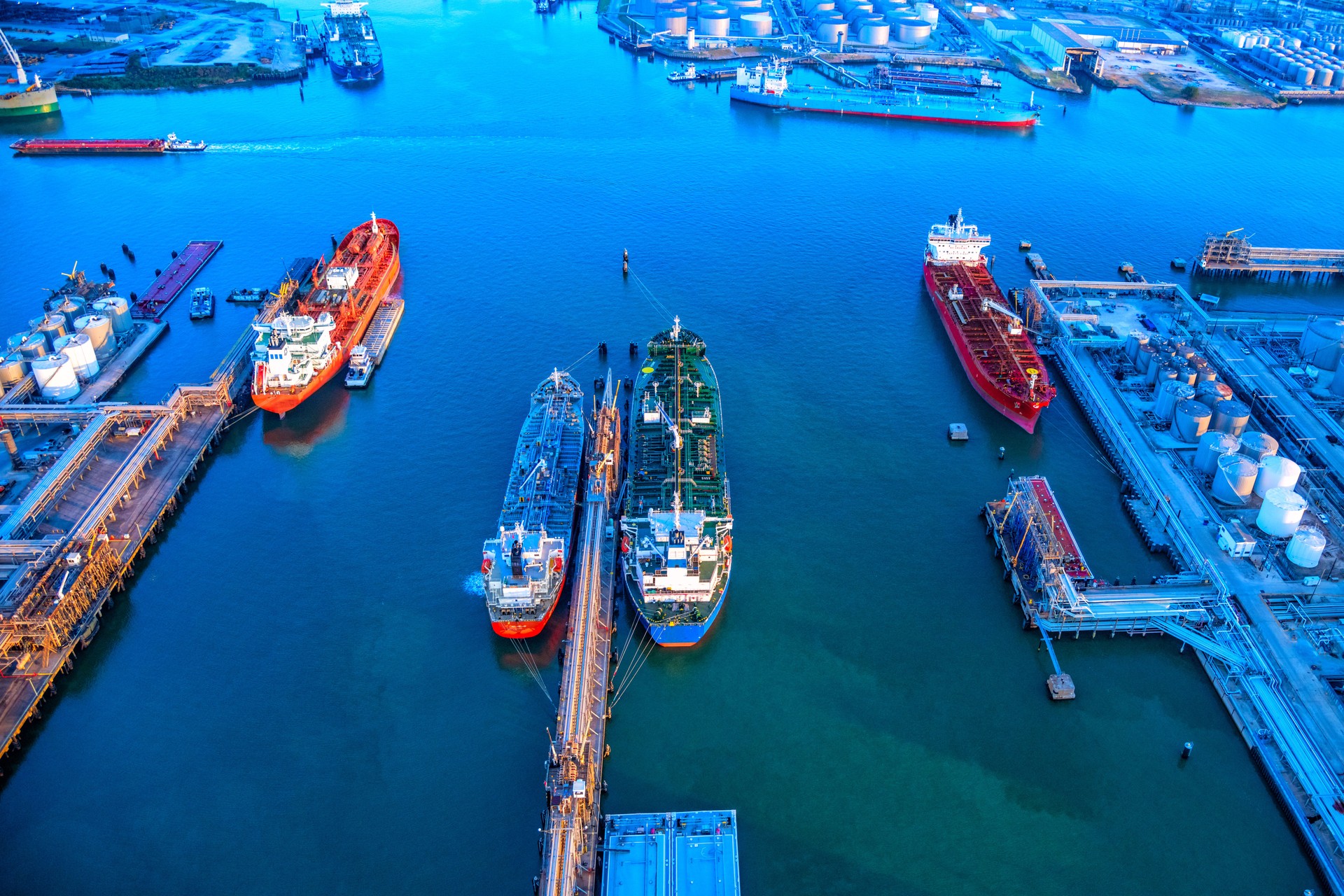 Large Tankers in Port